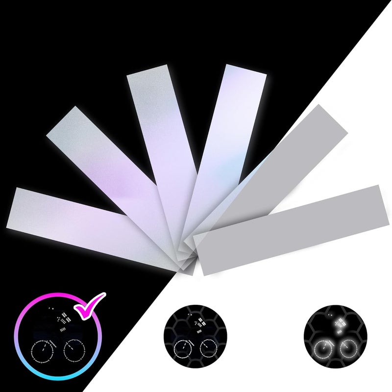 Loom Reflective Stickers for Helmet | 6pcs Engineer Gray | Similar to 3M Reflective Tape | Bike Reflectors for Night Riding, Mailbox reflectors | Waterproof hi vis Decals for Car, Trailer - Image 1